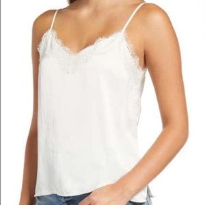 BP White Lace Satin Tank - Size XL